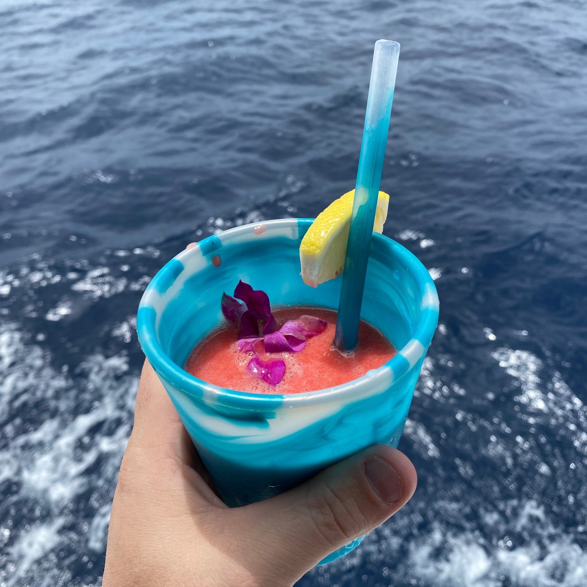 Reusable Stackable Silicone Cups, Ocean Theme 20oz - GoSili