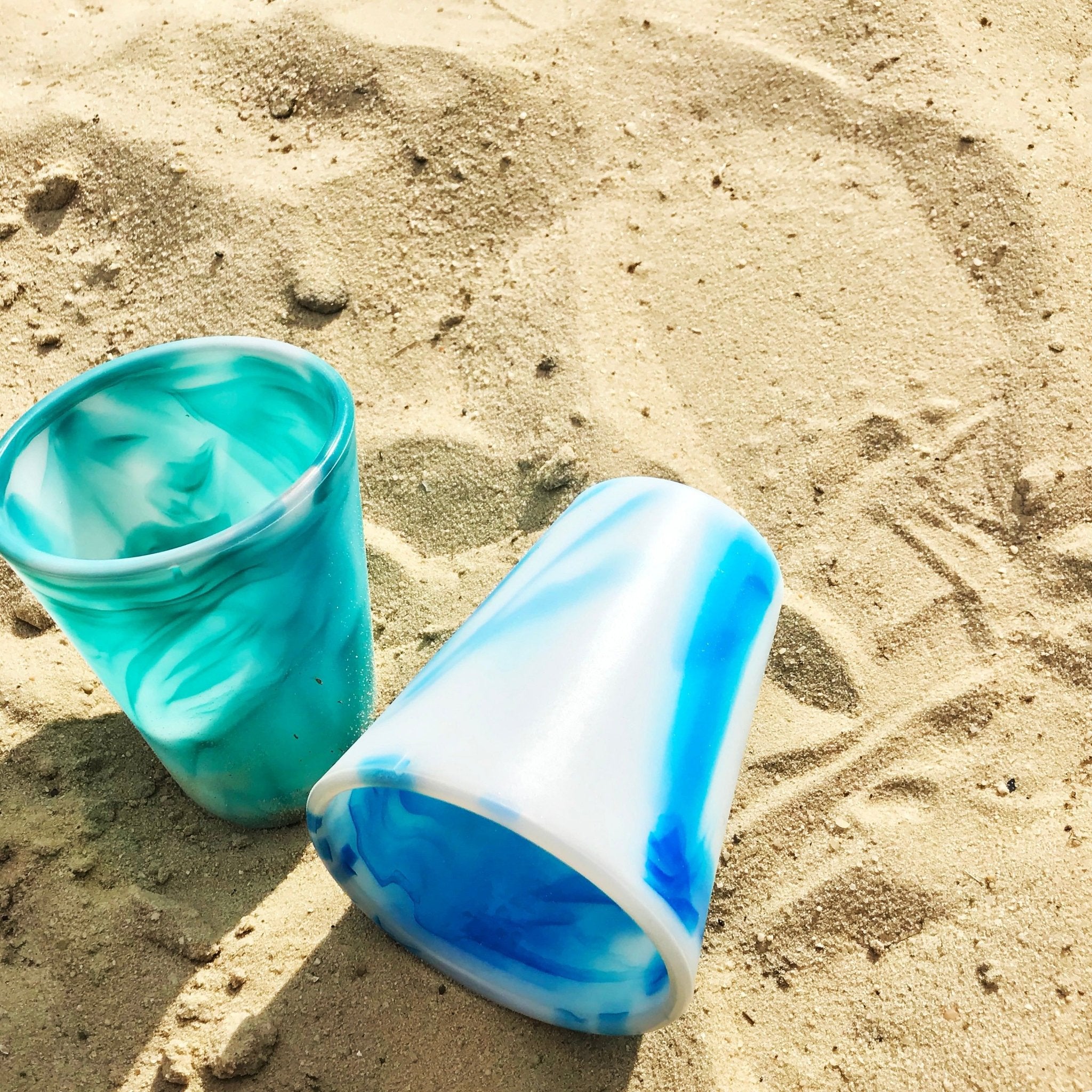 Reusable Stackable Silicone Cups, Ocean Theme 20oz - GoSili