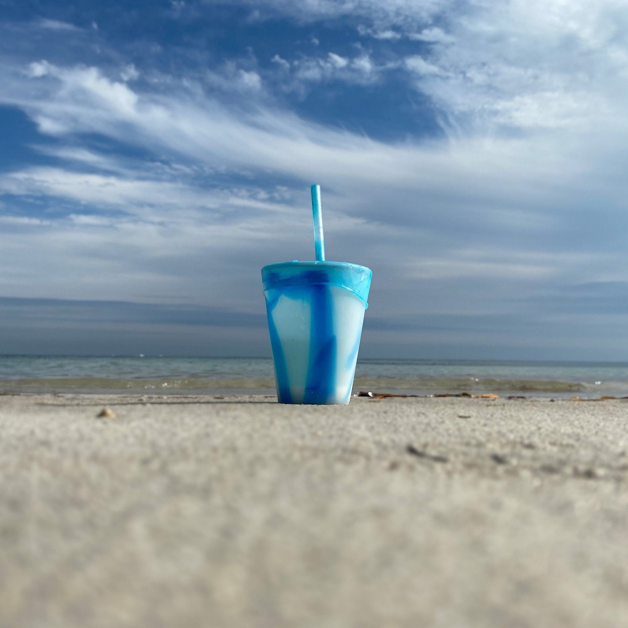 Reusable Stackable Silicone Cups, Ocean Theme 20oz - GoSili