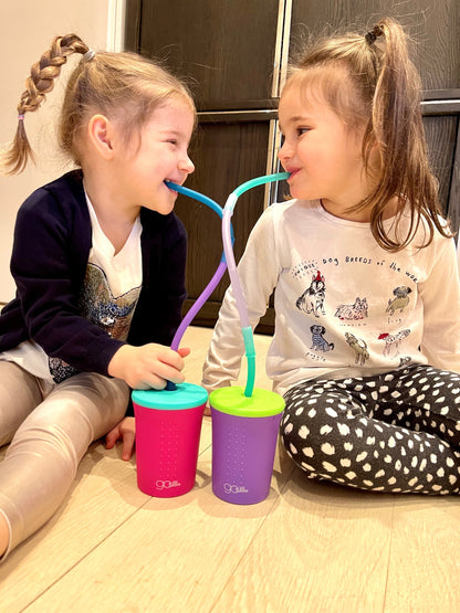 Non-melting silicone straws, safer for teeth compared to stainless steel alternatives.
