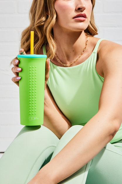 Reusable Silicone Straw Cup and Tumbler, 24oz