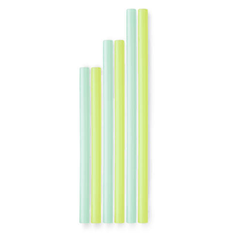 GoSili reusable silicone straws family pack with 6 straws in 3 sizes.