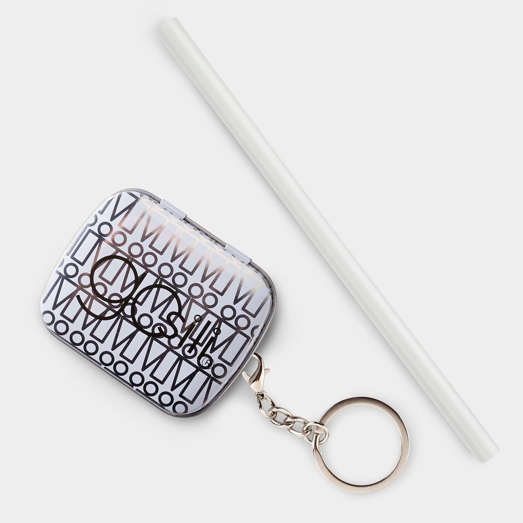8&quot; Reusable Silicone Straw &amp; Travel Case Key Chain - GoSili