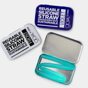 Extra - Long 10.75&quot; Reusable Silicone Straw and Travel Case, 3pk - GoSili