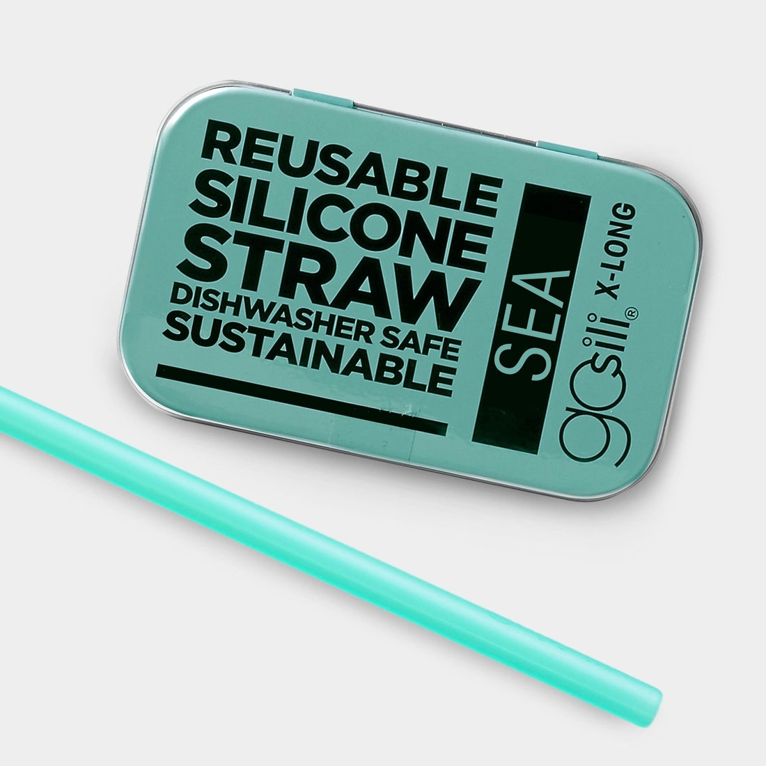 Extra - Long 10.75&quot; Reusable Silicone Straw and Travel Case, 3pk - GoSili