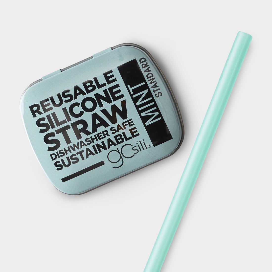 GoSili® 8" Silicone Straw with Travel Case, Eco - Friendly Reusable Soft Collapsible Drinking Straw, 1pk - GoSili
