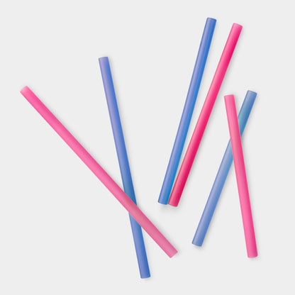 Multi - length Reusable Silicone Straws, 6pk - GoSili