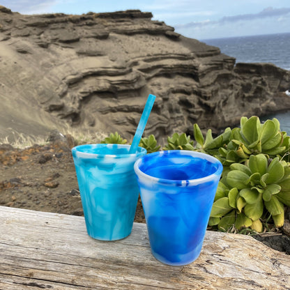 Reusable Stackable Silicone Cups, Ocean Theme 20oz - GoSili