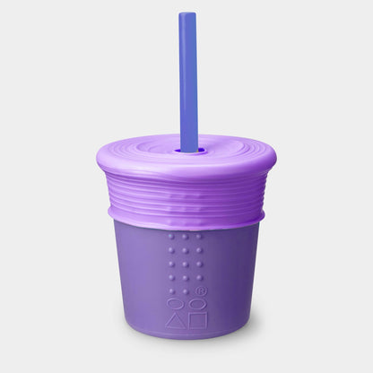 SiliKids Silicone Cup with Universal Straw Top and Drink Protector, 8oz - GoSili